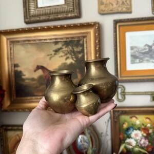 Vintage Antique brass Holy Water Vessels Vase Pot